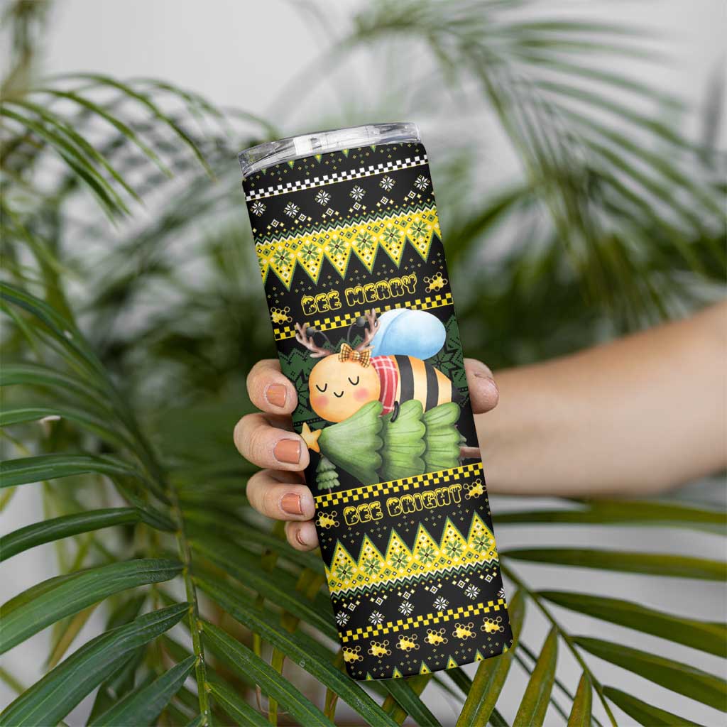 Bee Christmas Skinny Tumbler Cute Bumblebee - Wonder Print Shop