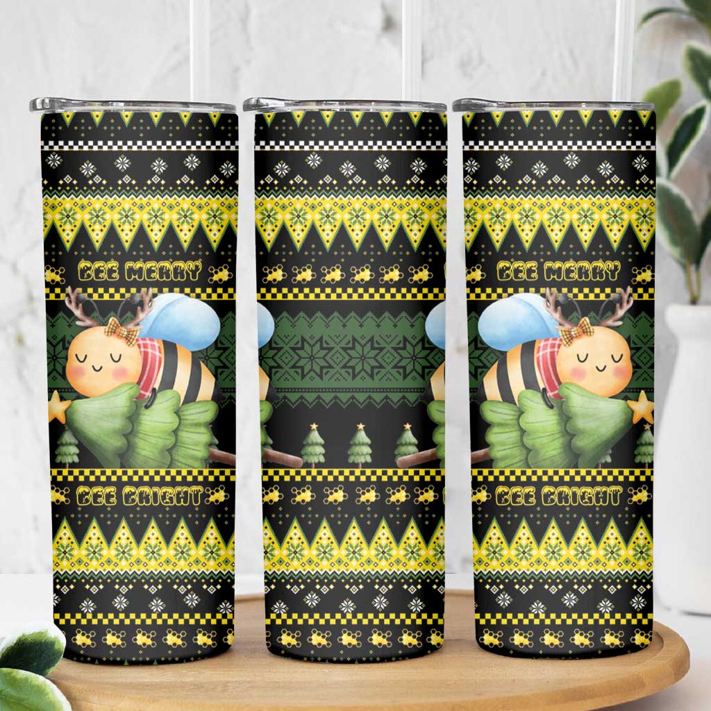 Bee Christmas Skinny Tumbler Cute Bumblebee - Wonder Print Shop