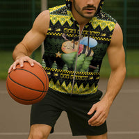 Bee Christmas Sleeveless Zip Hoodie Cute Bumblebee - Wonder Print Shop