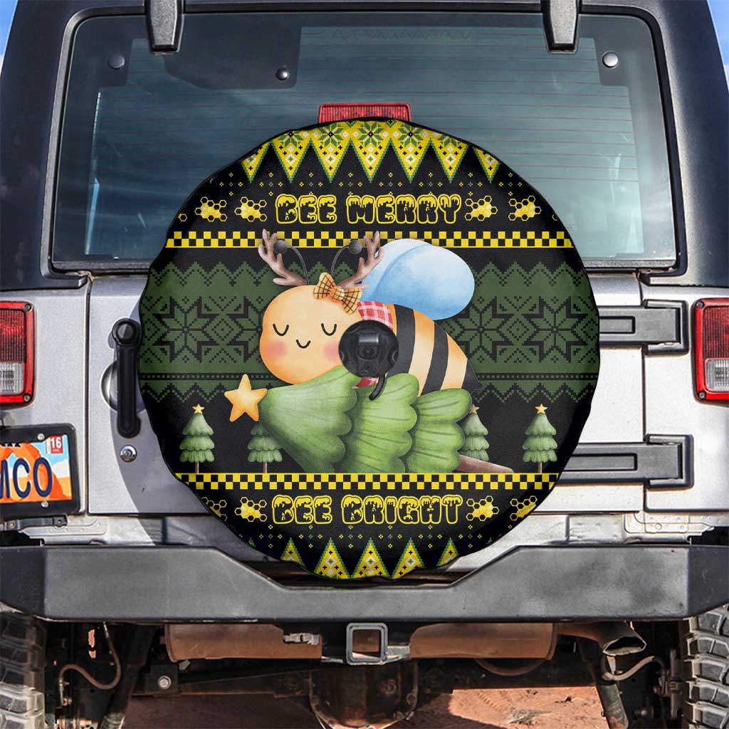 Bee Christmas Spare Tire Cover Cute Bumblebee - Wonder Print Shop