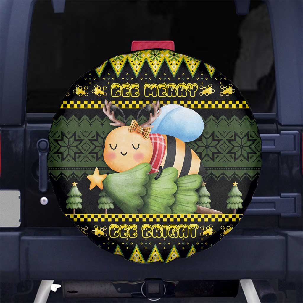 Bee Christmas Spare Tire Cover Cute Bumblebee - Wonder Print Shop