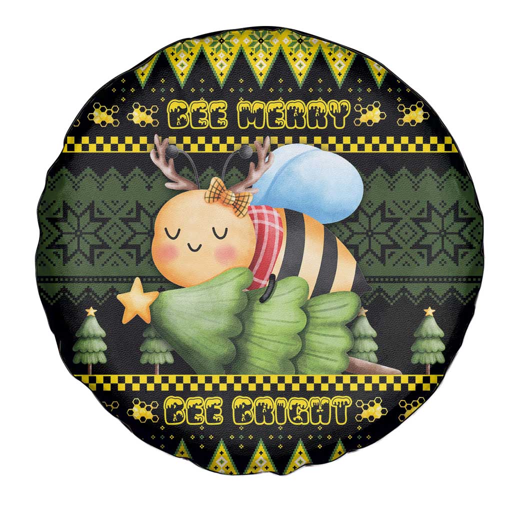 Bee Christmas Spare Tire Cover Cute Bumblebee - Wonder Print Shop