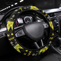 Bee Christmas Steering Wheel Cover Cute Bumblebee - Wonder Print Shop