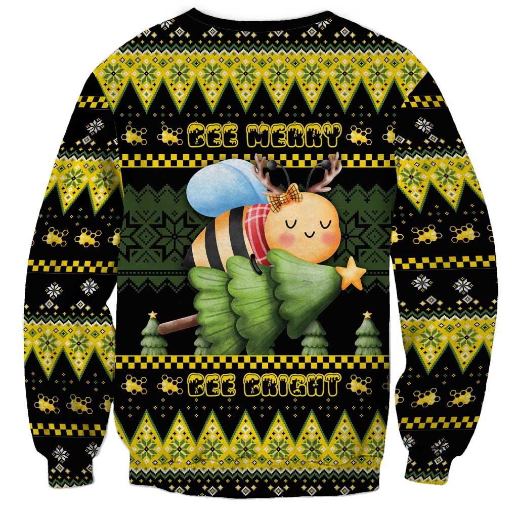 Bee Christmas Sweatshirt Cute Bumblebee - Wonder Print Shop