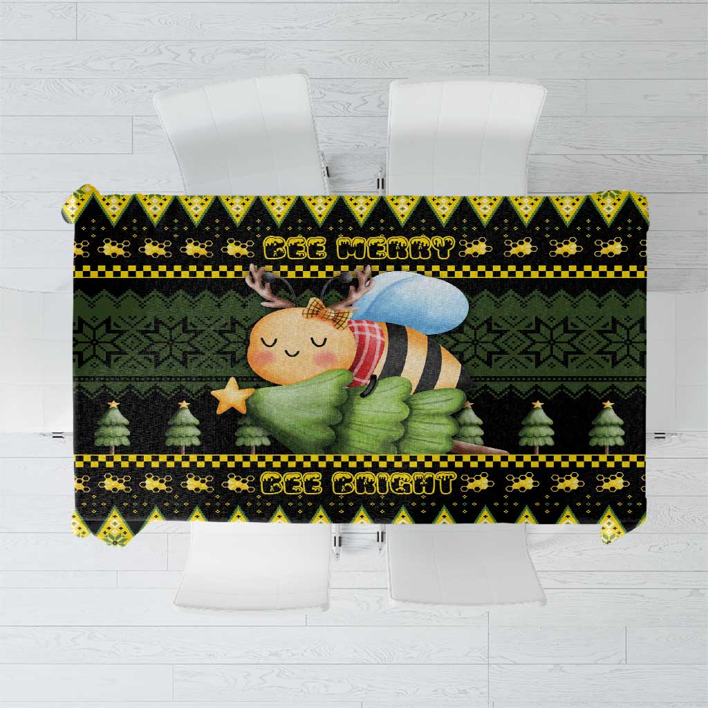 Bee Christmas Tablecloth Cute Bumblebee - Wonder Print Shop