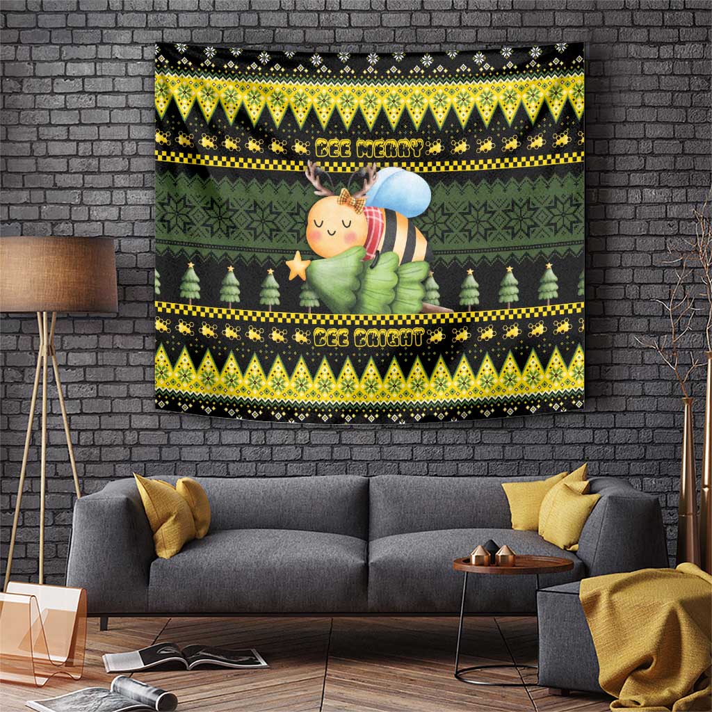 Bee Christmas Tapestry Cute Bumblebee - Wonder Print Shop
