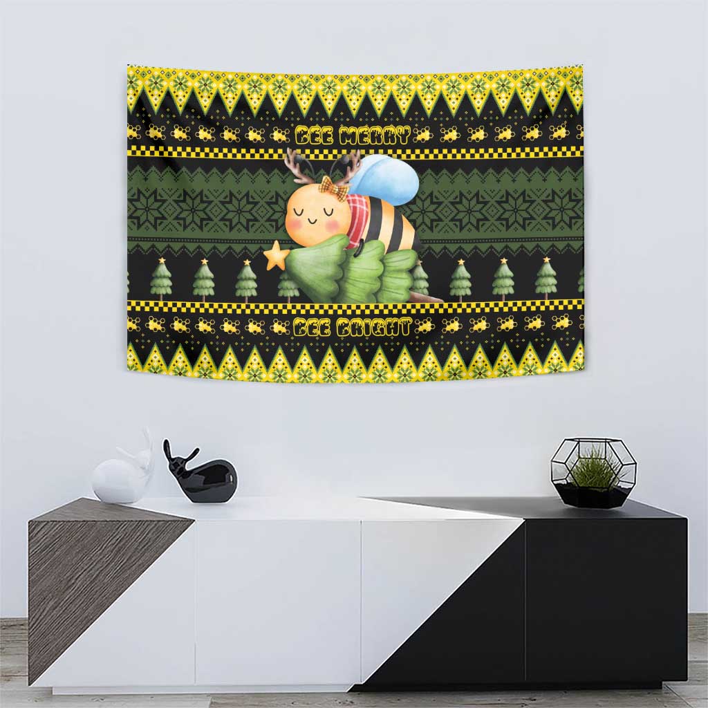 Bee Christmas Tapestry Cute Bumblebee - Wonder Print Shop