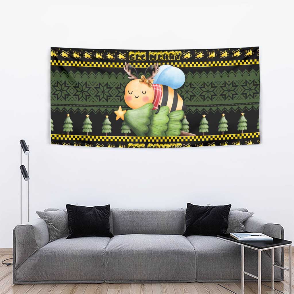 Bee Christmas Tapestry Cute Bumblebee - Wonder Print Shop