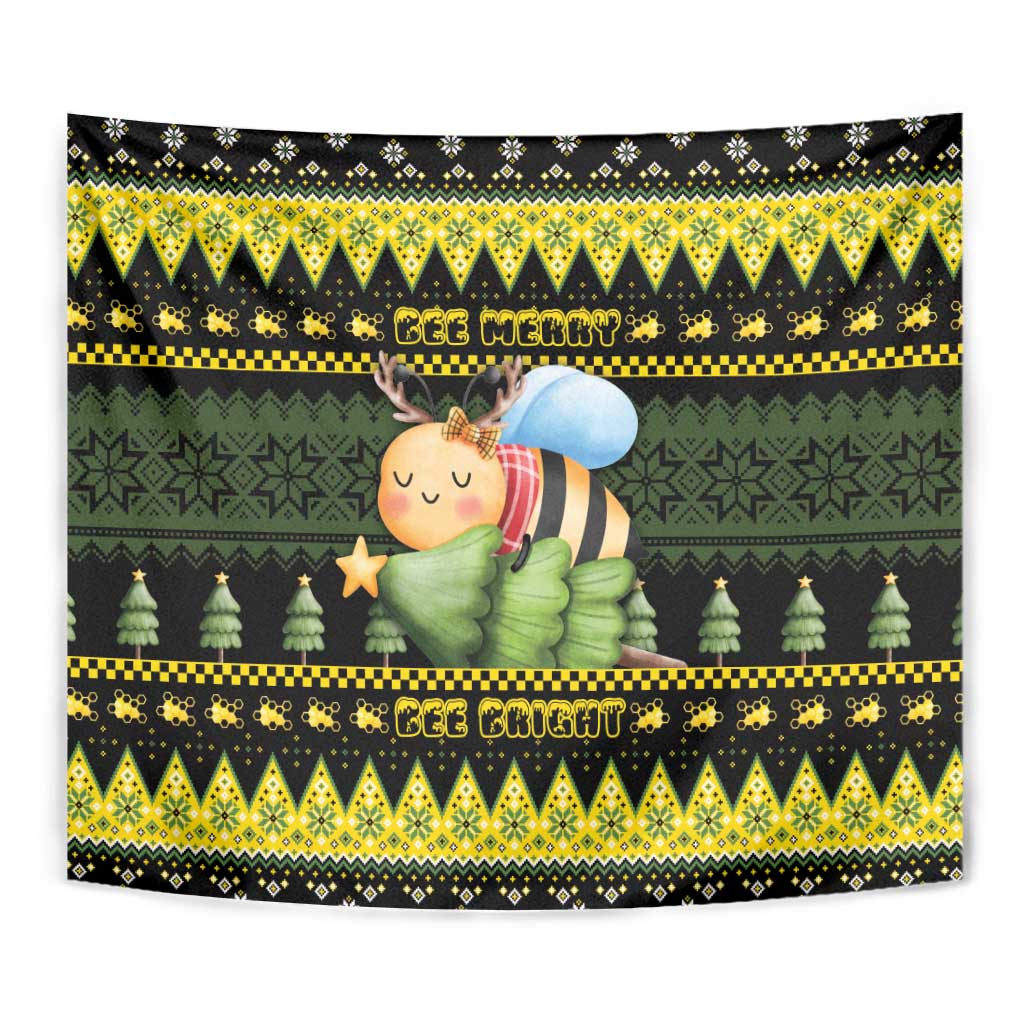 Bee Christmas Tapestry Cute Bumblebee - Wonder Print Shop