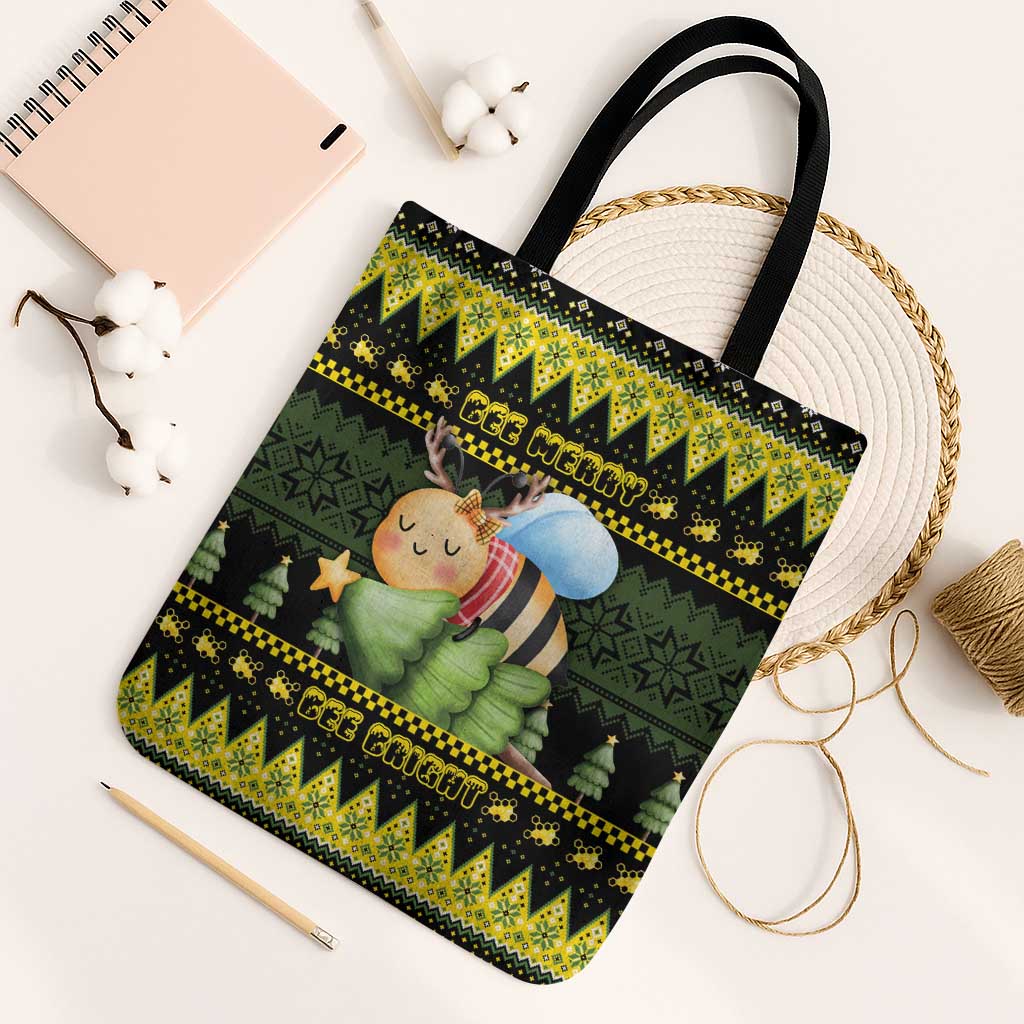 Bee Christmas Tote Bag Cute Bumblebee - Wonder Print Shop
