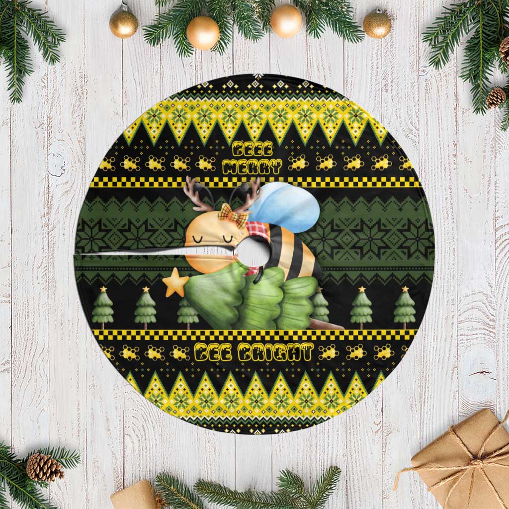 Bee Christmas Tree Skirt Cute Bumblebee - Wonder Print Shop