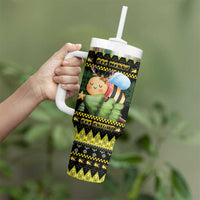 Bee Christmas Tumbler With Handle Cute Bumblebee - Wonder Print Shop