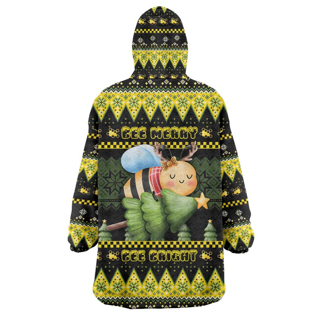 Bee Christmas Wearable Blanket Hoodie Cute Bumblebee - Wonder Print Shop