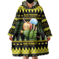 Bee Christmas Wearable Blanket Hoodie Cute Bumblebee - Wonder Print Shop