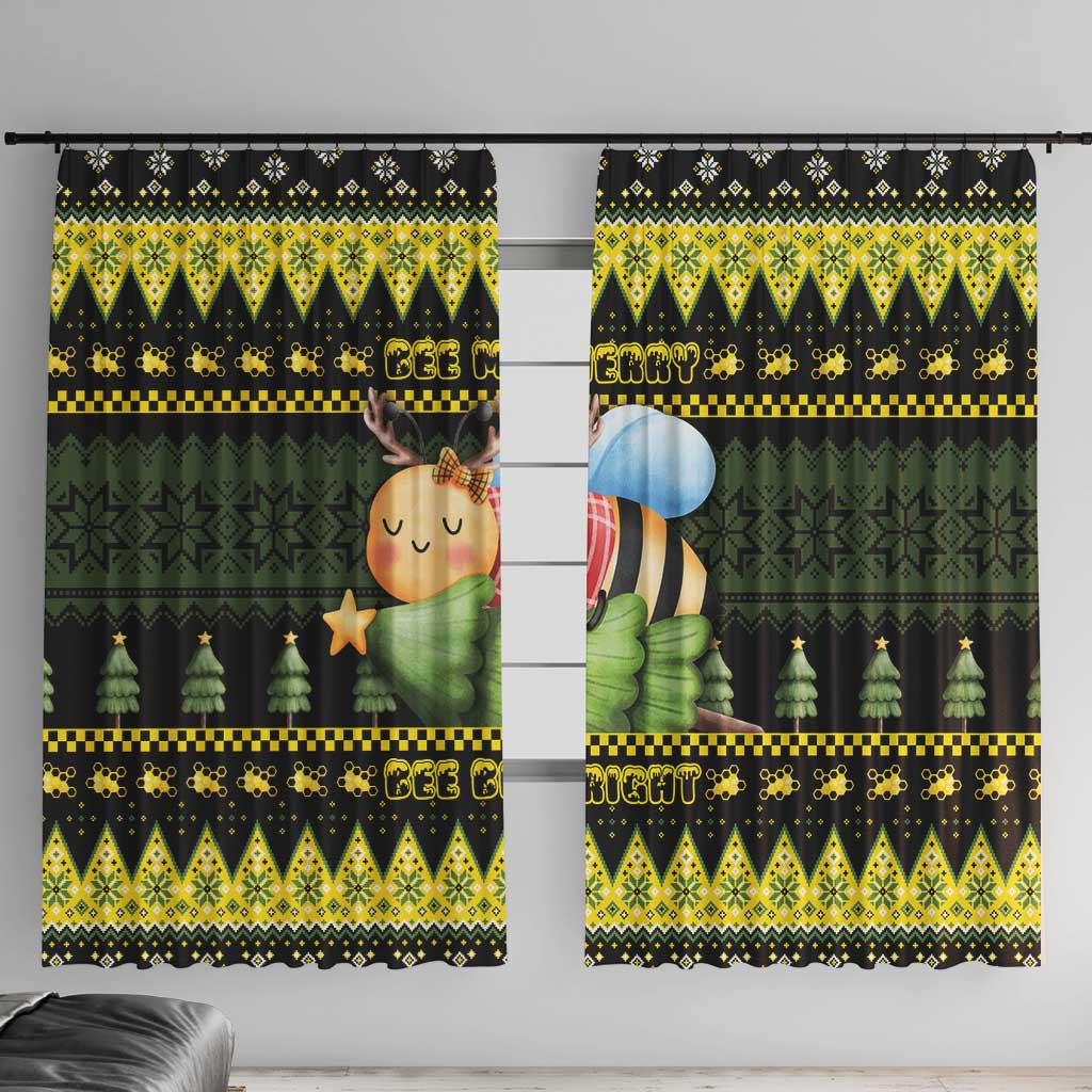 Bee Christmas Window Curtain Cute Bumblebee - Wonder Print Shop