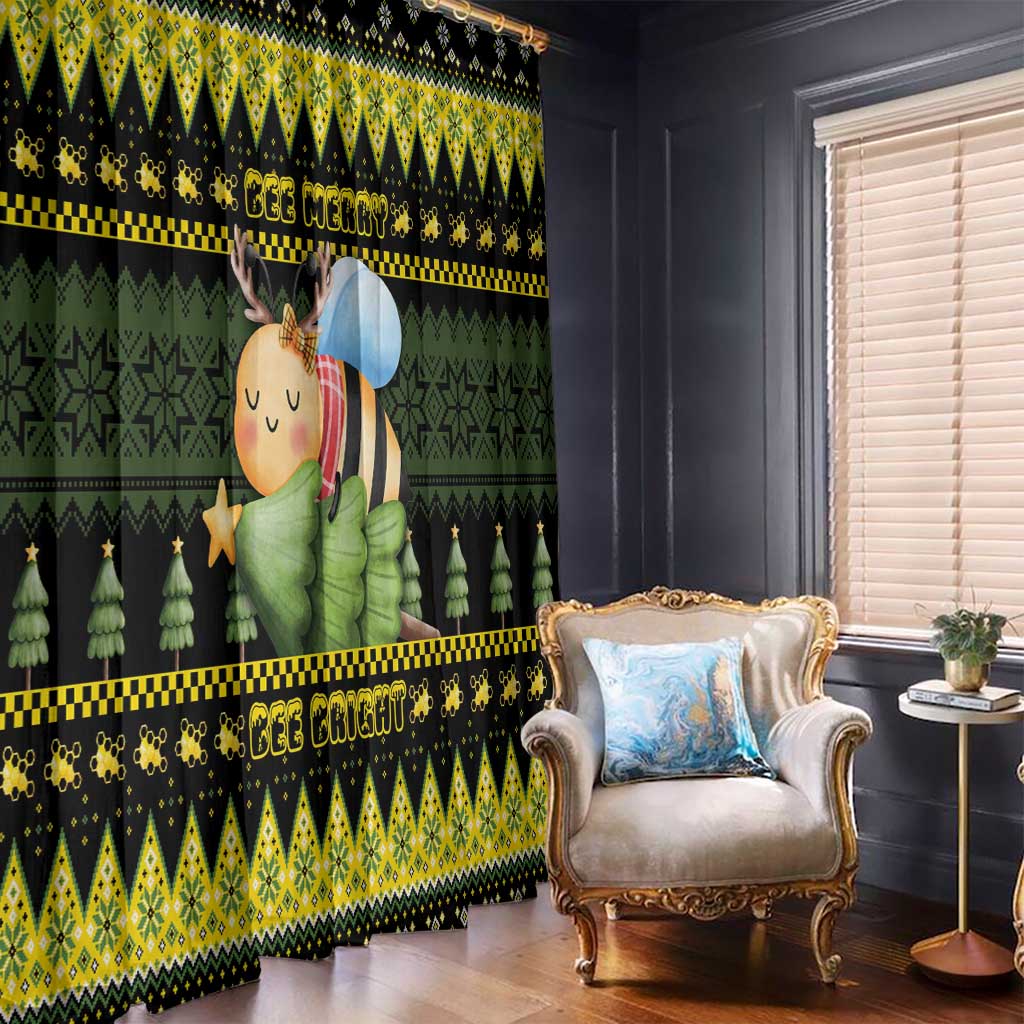Bee Christmas Window Curtain Cute Bumblebee - Wonder Print Shop
