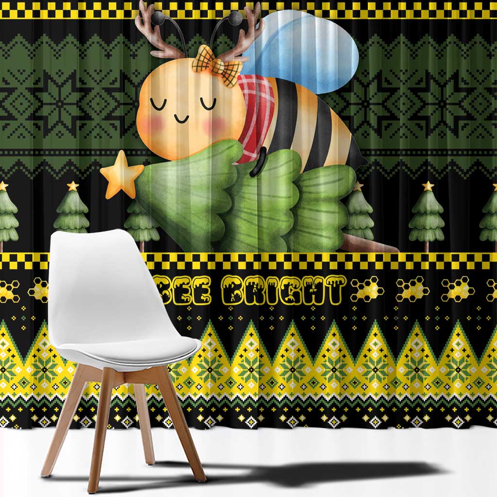 Bee Christmas Window Curtain Cute Bumblebee - Wonder Print Shop