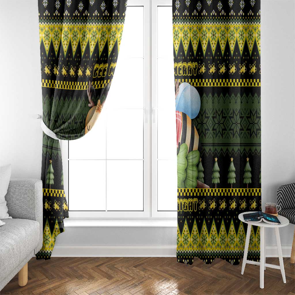 Bee Christmas Window Curtain Cute Bumblebee - Wonder Print Shop