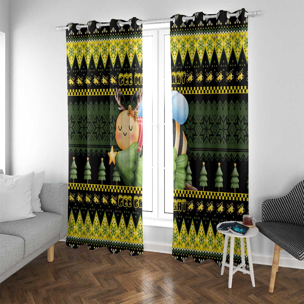 Bee Christmas Window Curtain Cute Bumblebee - Wonder Print Shop