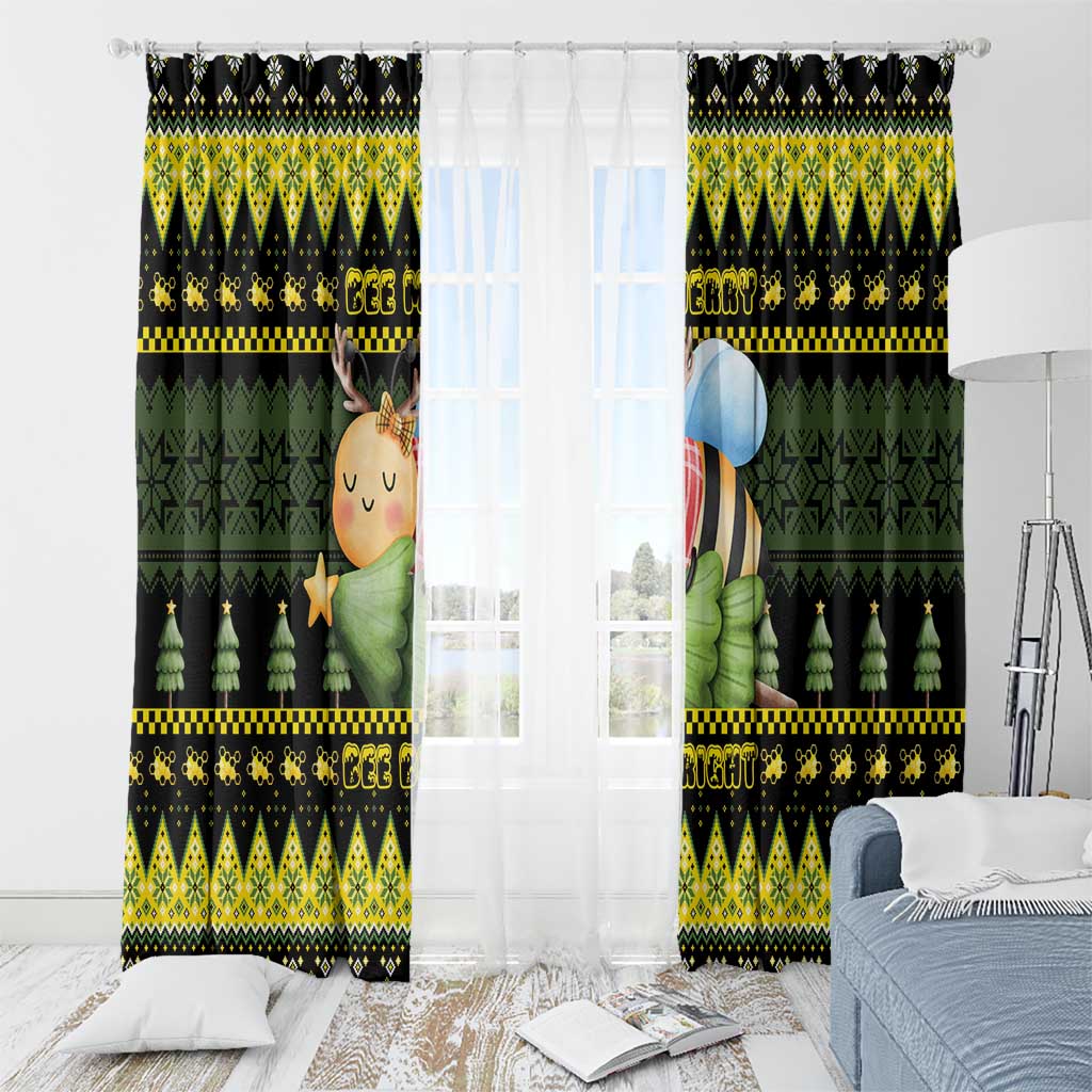 Bee Christmas Window Curtain Cute Bumblebee - Wonder Print Shop