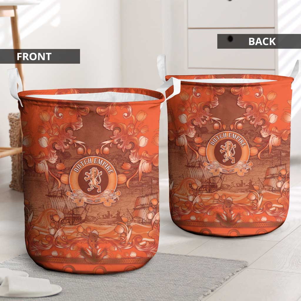 Dutch Empire Laundry Basket Tulip Ornaments Vintage Style - Wonder Print Shop