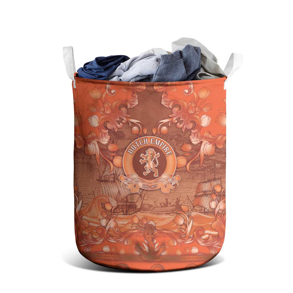 Dutch Empire Laundry Basket Tulip Ornaments Vintage Style - Wonder Print Shop