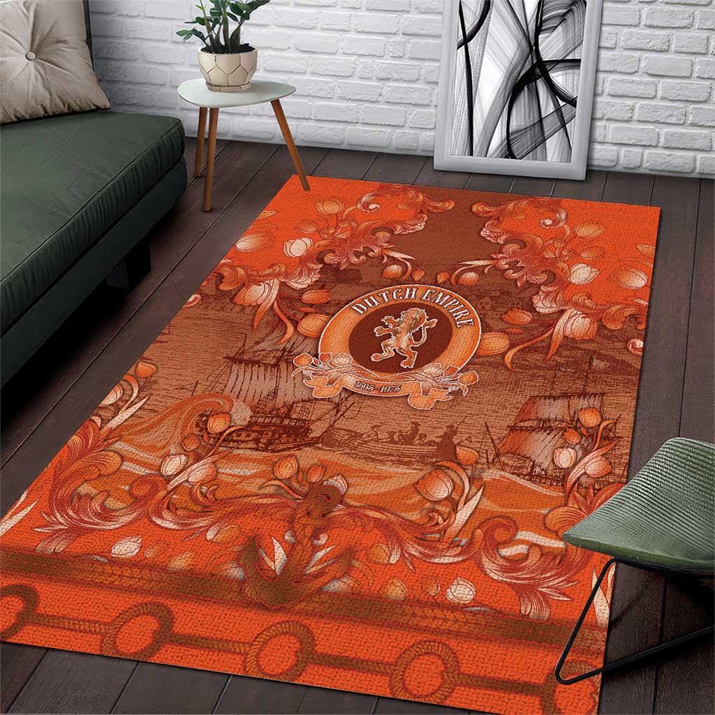 Dutch Empire Area Rug Tulip Ornaments Vintage Style - Wonder Print Shop