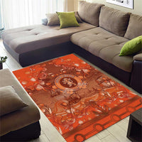 Dutch Empire Area Rug Tulip Ornaments Vintage Style - Wonder Print Shop