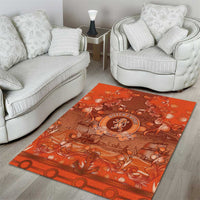 Dutch Empire Area Rug Tulip Ornaments Vintage Style - Wonder Print Shop