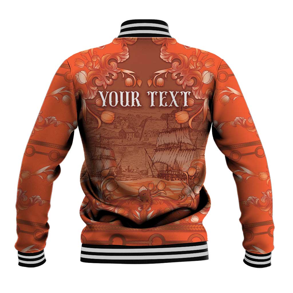 Personalized Dutch Empire Baseball Jacket Tulip Ornaments Vintage Style - Wonder Print Shop