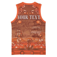 Personalized Dutch Empire Basketball Jersey Tulip Ornaments Vintage Style - Wonder Print Shop