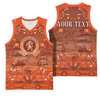 Personalized Dutch Empire Basketball Jersey Tulip Ornaments Vintage Style - Wonder Print Shop