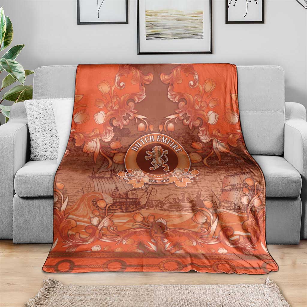 Dutch Empire Blanket Tulip Ornaments Vintage Style - Wonder Print Shop