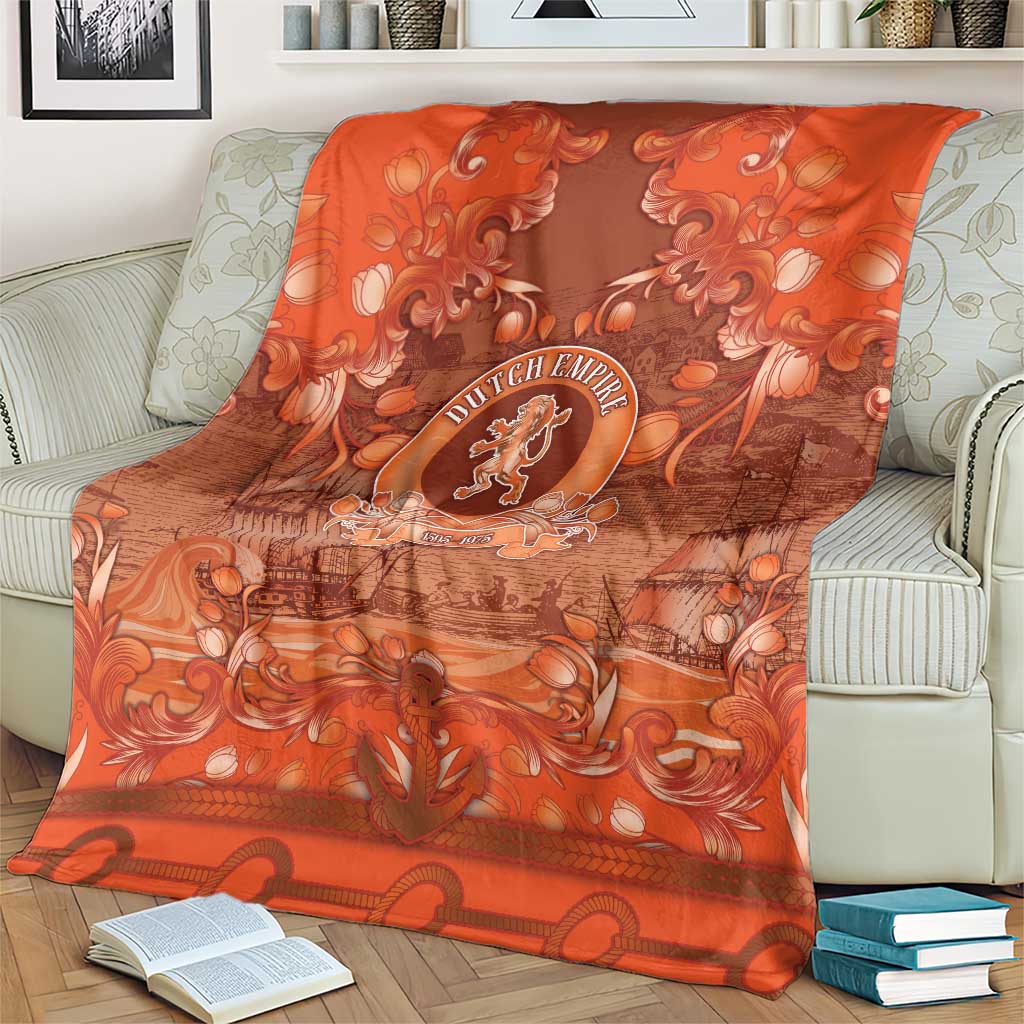 Dutch Empire Blanket Tulip Ornaments Vintage Style - Wonder Print Shop