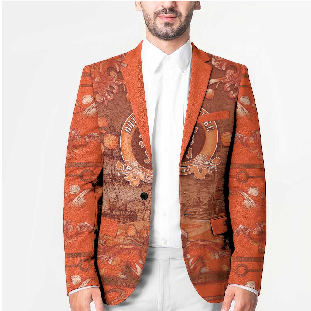 Personalized Dutch Empire Blazer Tulip Ornaments Vintage Style - Wonder Print Shop
