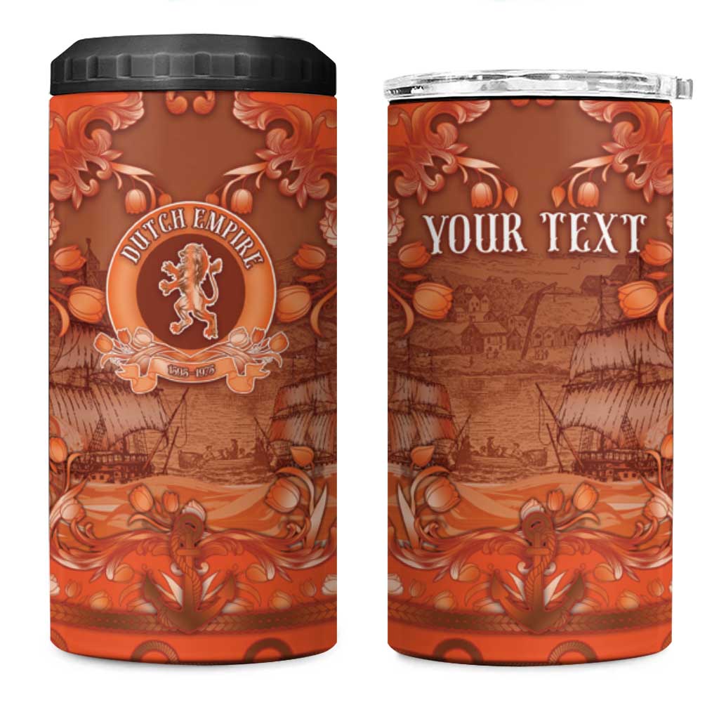 Personalized Dutch Empire 4 in 1 Can Cooler Tumbler Tulip Ornaments Vintage Style - Wonder Print Shop