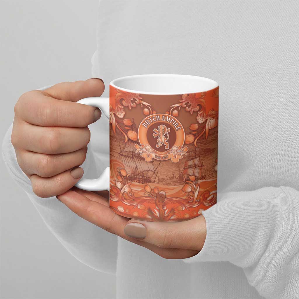 Personalized Dutch Empire Ceramic Mug Tulip Ornaments Vintage Style - Wonder Print Shop