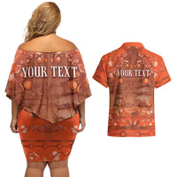 Personalized Dutch Empire Couples Matching Off Shoulder Short Dress and Hawaiian Shirt Tulip Ornaments Vintage Style - Wonder Print Shop