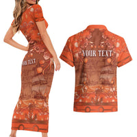 Personalized Dutch Empire Couples Matching Short Sleeve Bodycon Dress and Hawaiian Shirt Tulip Ornaments Vintage Style - Wonder Print Shop