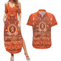 Personalized Dutch Empire Couples Matching Summer Maxi Dress and Hawaiian Shirt Tulip Ornaments Vintage Style - Wonder Print Shop