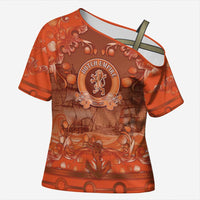 Personalized Dutch Empire Cross Shoulder Shirt Tulip Ornaments Vintage Style - Wonder Print Shop
