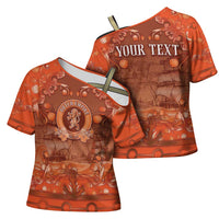 Personalized Dutch Empire Cross Shoulder Shirt Tulip Ornaments Vintage Style - Wonder Print Shop