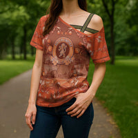 Personalized Dutch Empire Cross Shoulder Shirt Tulip Ornaments Vintage Style - Wonder Print Shop