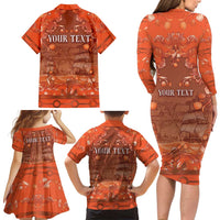 Personalized Dutch Empire Family Matching Long Sleeve Bodycon Dress and Hawaiian Shirt Tulip Ornaments Vintage Style - Wonder Print Shop
