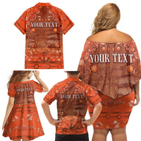 Personalized Dutch Empire Family Matching Off Shoulder Short Dress and Hawaiian Shirt Tulip Ornaments Vintage Style - Wonder Print Shop