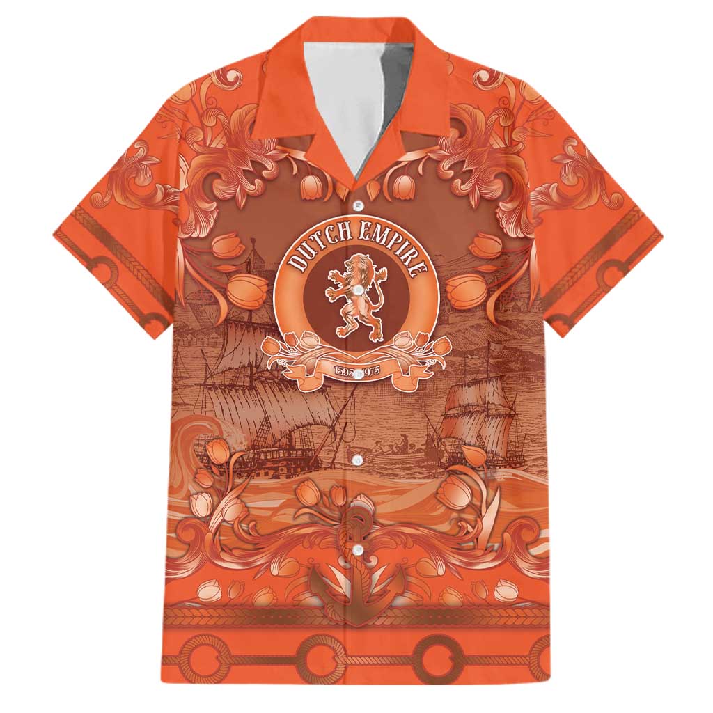 Personalized Dutch Empire Family Matching Short Sleeve Bodycon Dress and Hawaiian Shirt Tulip Ornaments Vintage Style - Wonder Print Shop