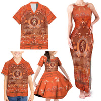 Personalized Dutch Empire Family Matching Tank Maxi Dress and Hawaiian Shirt Tulip Ornaments Vintage Style - Wonder Print Shop