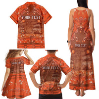 Personalized Dutch Empire Family Matching Tank Maxi Dress and Hawaiian Shirt Tulip Ornaments Vintage Style - Wonder Print Shop