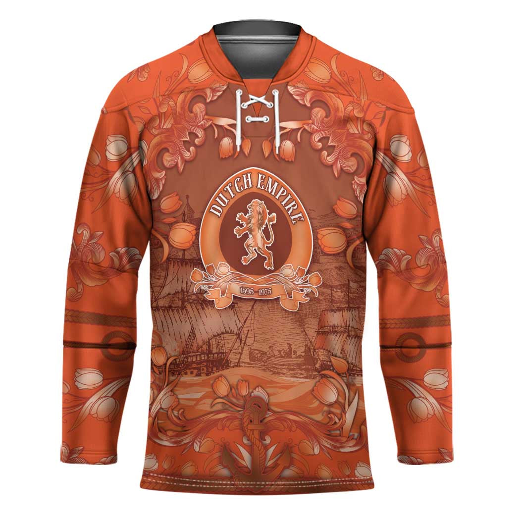 Personalized Dutch Empire Hockey Jersey Tulip Ornaments Vintage Style - Wonder Print Shop