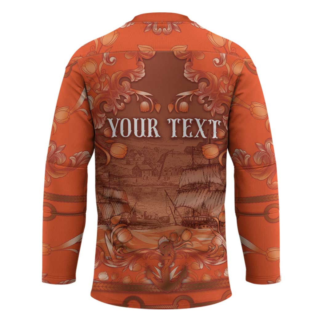 Personalized Dutch Empire Hockey Jersey Tulip Ornaments Vintage Style - Wonder Print Shop